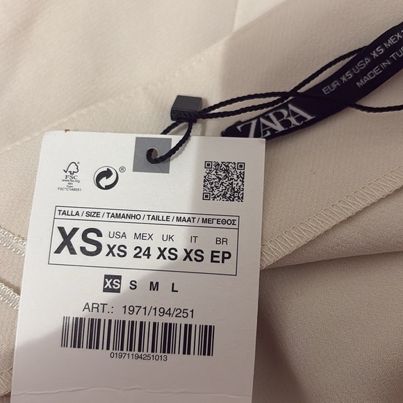 Zara Cropped Floral Tulle Cream Top NWT - Picture 10 of 12